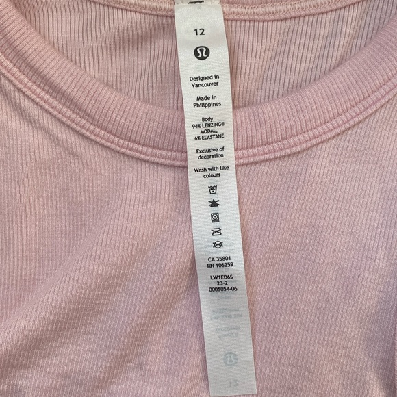 (A9) Lululemon Hold Tight Cropped Tank Top, Flush Pink, Size 12, NWT - Picture 7 of 9